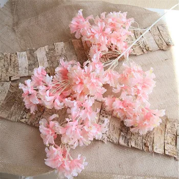 

Fake Long Stem Encrypted Sakura 39.37" Length Simulation Snowy Cherry Blossom for Wedding Home Decorative Artificial Flowers