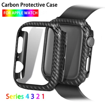 

Watch Protector Cover For Apple Watch Case Series 5 4 3 2 1 38mm 42mm 44mm 40mm Carbon Fiber Watch Case Frame Bumper