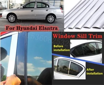 

Puou high-quality Car Full Window Pillar Trim Cover Stainless Steel Chrome Decoration For Hyundai Elantra 2012-2016 Car Styling