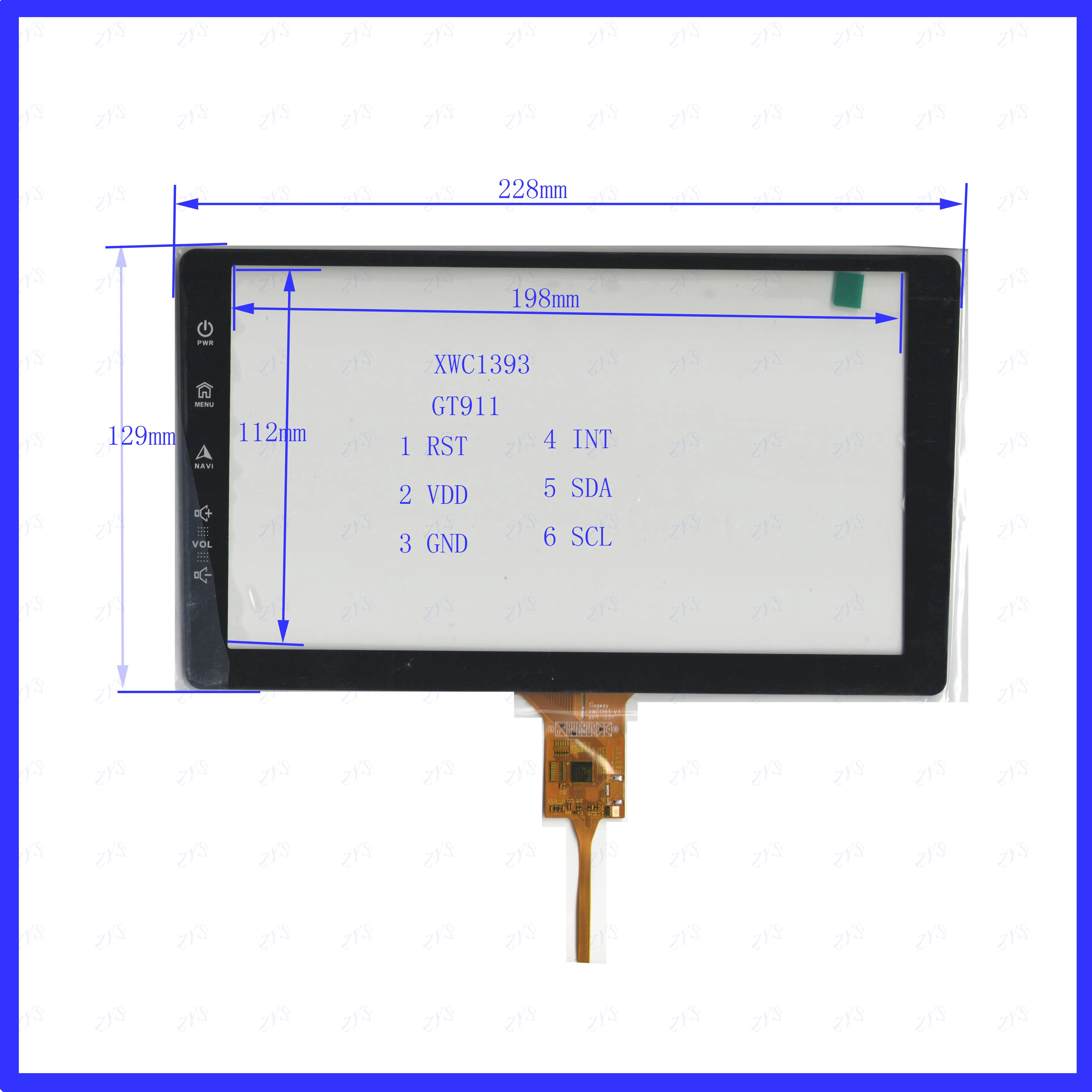ZhiYuSun XWC1393 Новый 228 мм * 129 9 дюймов GT911 сенсорная Сенсорная панель использовать GPS DVD