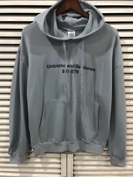 

2020 Vetements Rainbow Unicorn Print Women Men Hoodies Sweatshirts Hiphop Vetements Men Hooodies Pullover Oversized Kanye West