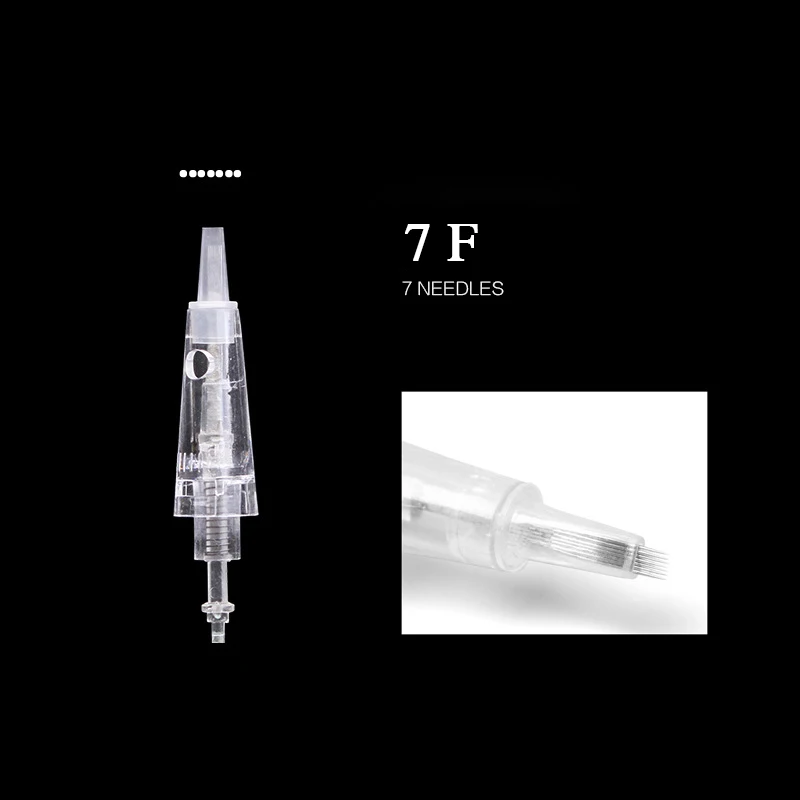 the7F needles 30pcs Профессиональный татуировки беспроводной Перманентный макияж для бровей карандаш для губ ручка с картриджем иглы 35000 об/мин - Цвет: the7F needles 30pcs