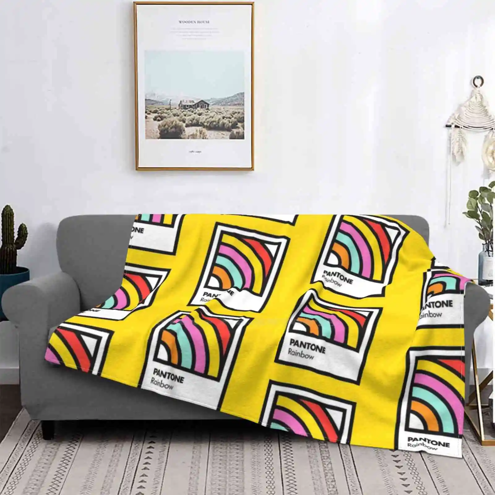 Pantone Rainbow Creative Design Light Thin Soft Flanella Coperta Pantone Rainbow Sun Happy Colors Pantone Color Sunshine Kids