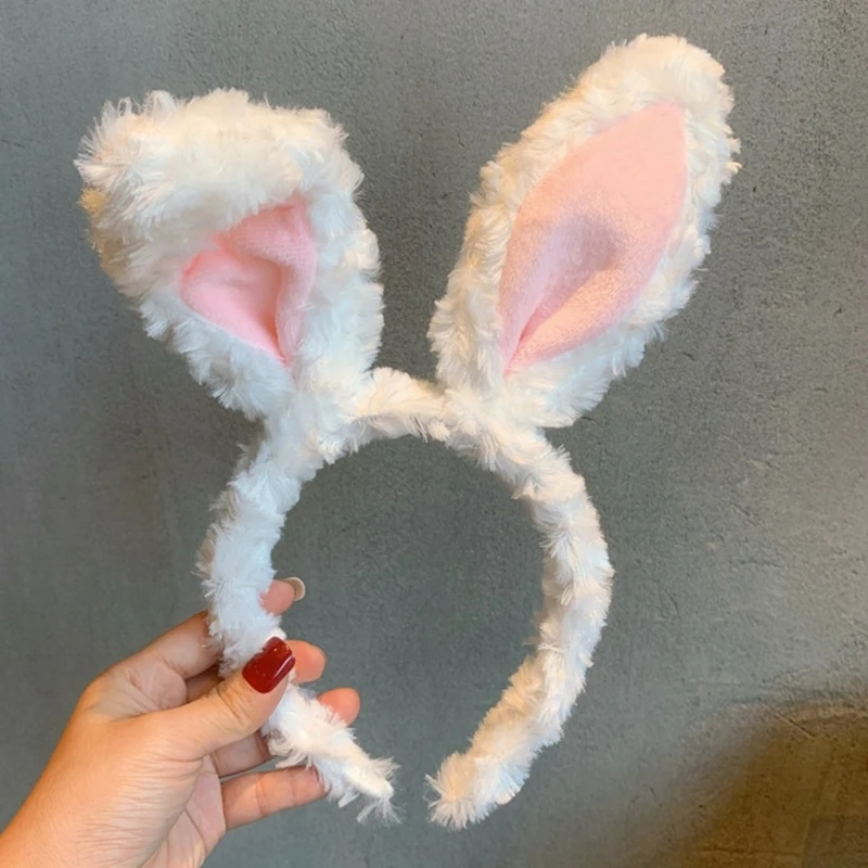 Furry Headband with Bunny Tiger Ears Plush Cartoon Rabbit Hairband Party Performance Theme Costume Hair Accessories