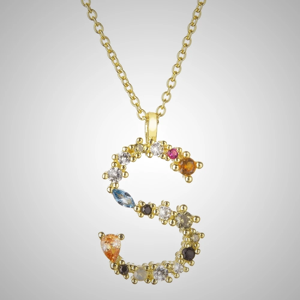 Gold S Altruist, 925 пробы, серебро, золото, Leter M, подвеска, начальный F алфавит, ожерелье, опалы, мода, Женские аксессуары, ювелирные изделия - Окраска металла: Gold S