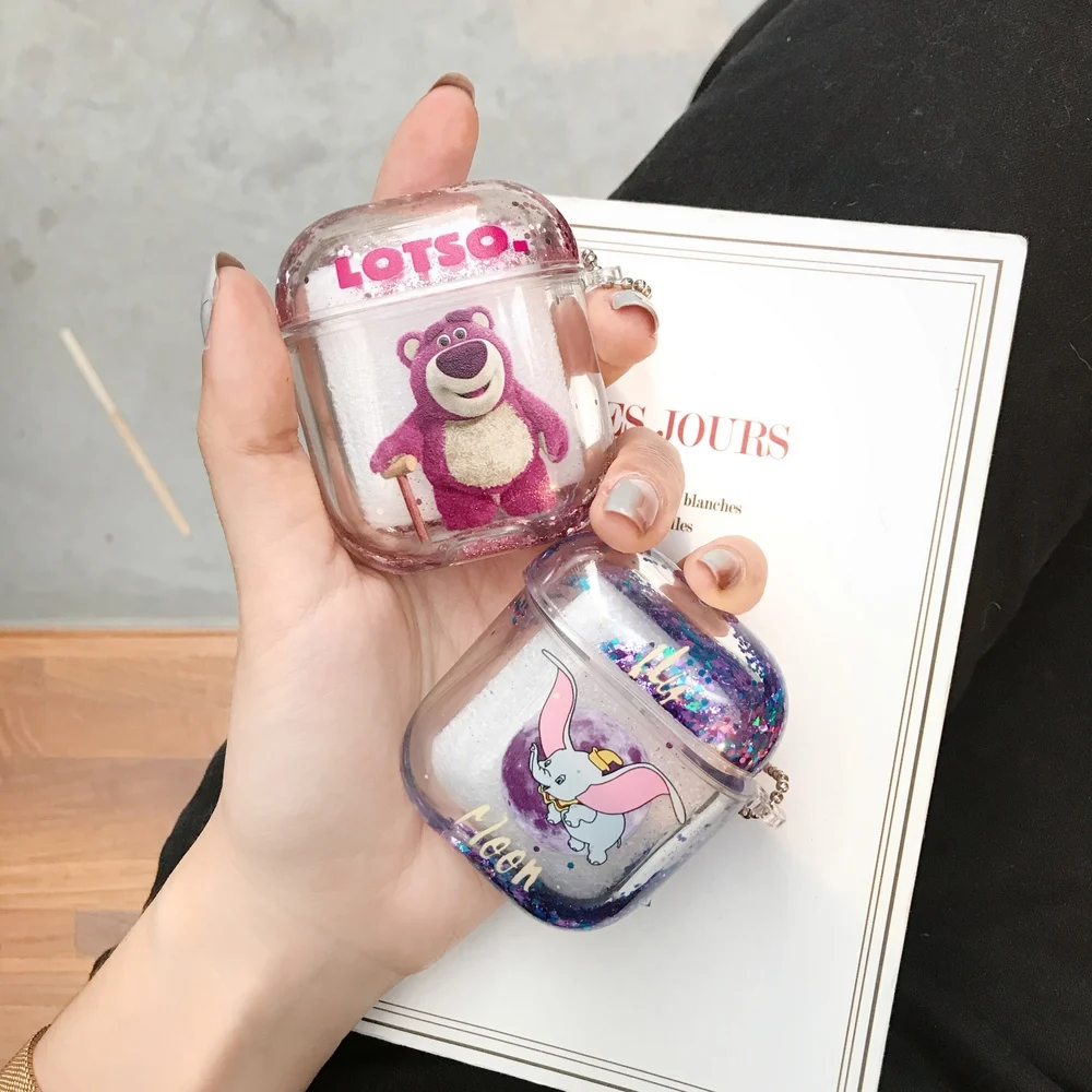 Чехол для наушников Airpods 1/2, прозрачный, кристально чистый, защитный чехол для наушников с цепочкой