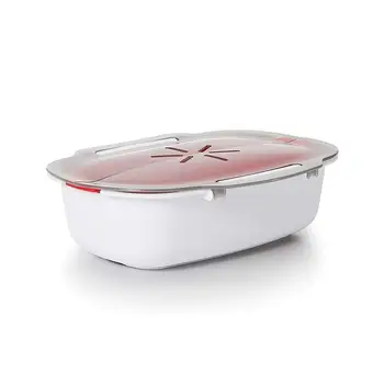 

Food Grade PP Steaming Dish Microwave Oven Steamer Vegetables cocina Basket Food Steamer vaporera Cookware Meat Fish Kitche R6X6