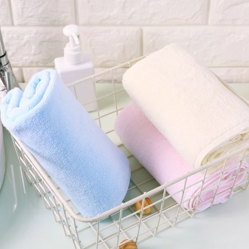

2018 New Style Plain Color Microfiber Towel Commodity Bathroom Adult Face Towel Jacquard Towel