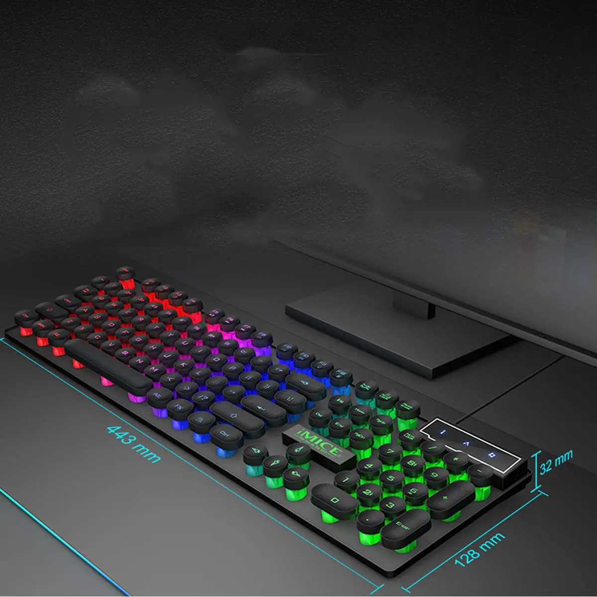 Игровая клавиатура USB панк Механическая на ощупь плавающая крышка ...