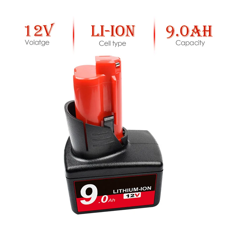 Bonacell 48-11-2460 9000mAh 12v rechargeable battery for milwaukee m12 XC Cordless Tools 48-11-2402 48-11-2411 Milwaukee tool