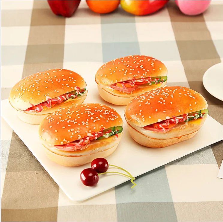 1 шт. искусственный хлеб, гамбургер привлекательный кунжута гамбургер домашние Декорации для вечеринки магнит на холодильник декоративная игрушка