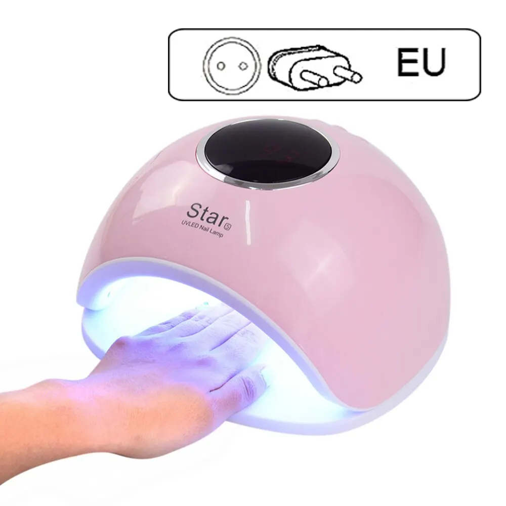 Звезда 5 72 Вт светодиодный/УФ-лампа Сушилка для ногтей инструмент для дизайна ногтей быстрая сушка для лака для ногтей УФ/светодиодный/строитель гель для ногтей маникюрная лампа - Цвет: Star 5  EU Plug