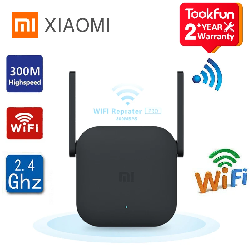 Xiaomi WiFi роутер усилитель Pro 300 м сетевой расширитель повторитель сигнала накладной