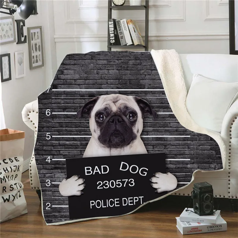 Bad Dog, 3D принт, шерпа, одеяло, диване, Стёганое одеяло, покрывало для путешествий, постельные принадлежности, бархат, плюш, пледы, Флисовое одеяло, покрывало - Цвет: 004