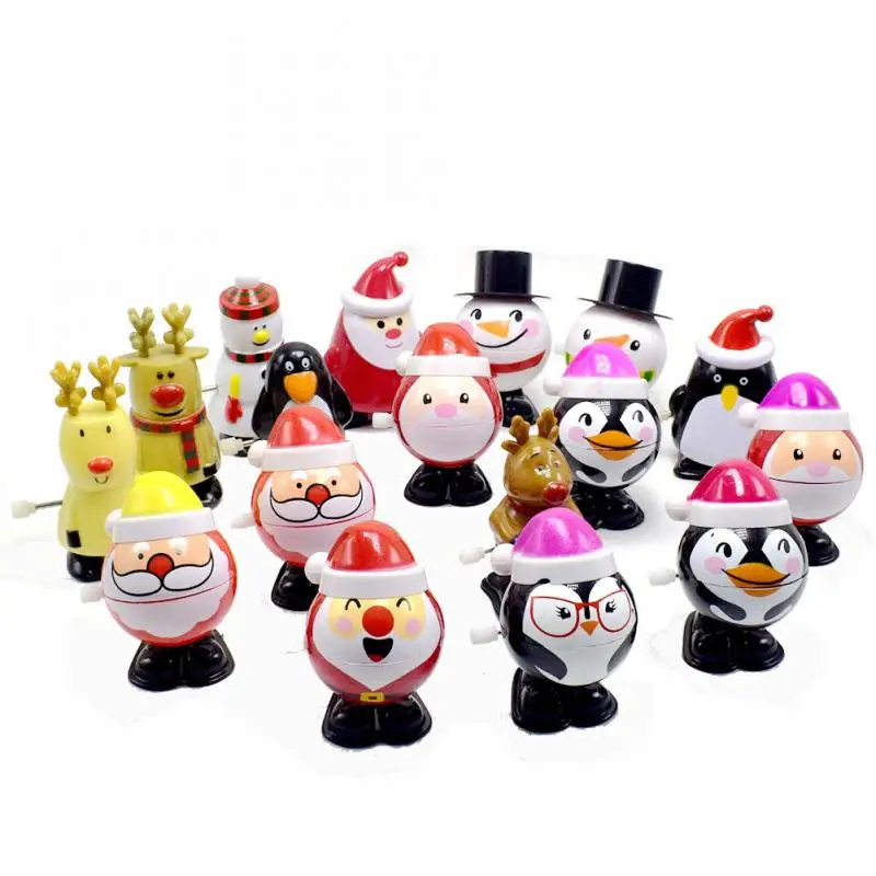 Clockwork Santa Claus Wind Up Toys Walking Elk Penguin Snowman Children Clockwork Toy Christmas Gift Multi-style Optional Toys