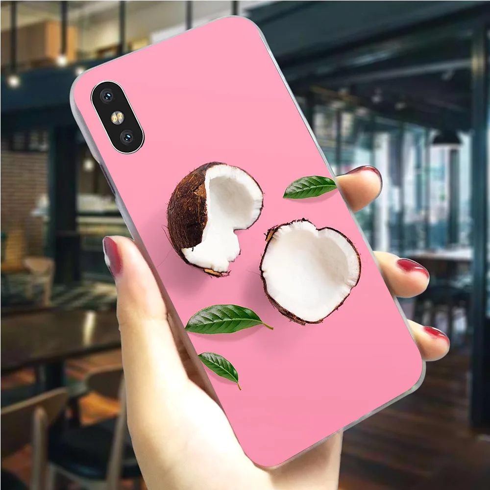Чехол для телефона с принтом фруктов кокоса Жесткий iPhone 5 SE 6 6S/6 6S Plus 7 8/7 8 X XS XR Xs
