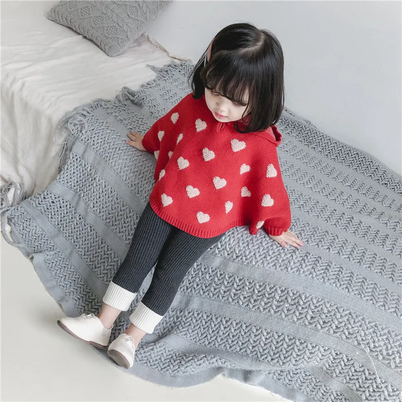 ACE LOVE/осенне-зимний красный свитер, модный детский свитер, одежда для девочек, Детский свитер, розовая верхняя одежда для детей