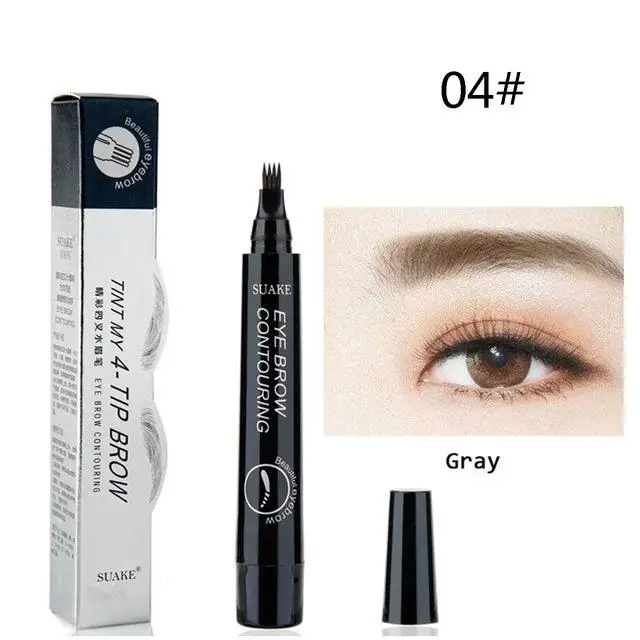 04 3D микроблейдинг карандаш для бровей водонепроницаемый вилка кончик бровей Карандаш для татуировки длительный Профессиональный тонкий эскиз жидкий карандаш для бровей - Цвет: 04