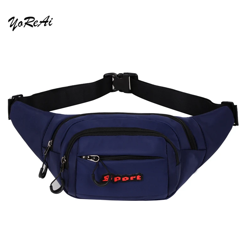 Мужская поясная сумка с надписью YoReAi повседневная Функциональная на пояс для