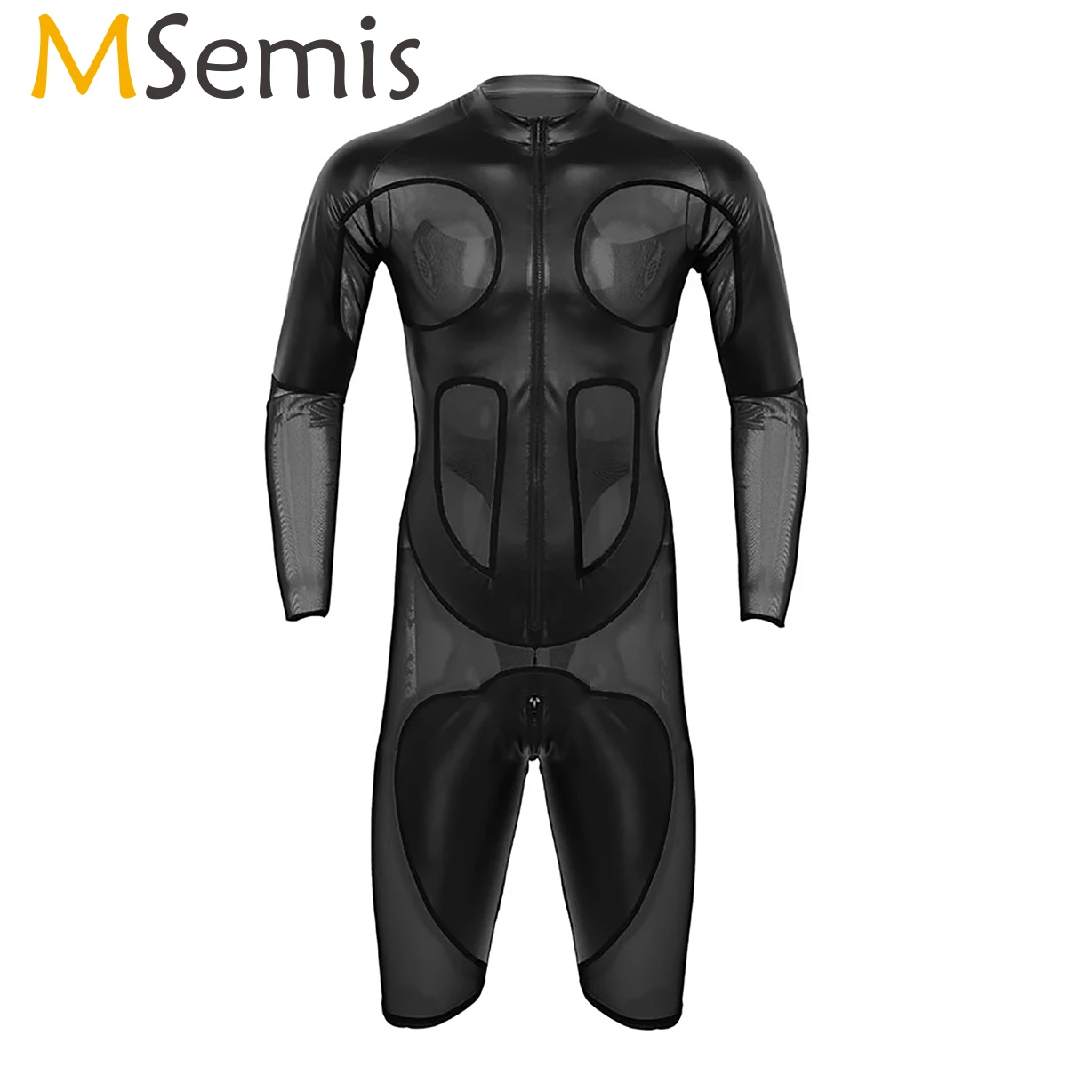 Нижнее белье MSemis мужское трико боди для реслинга из искусственной кожи с