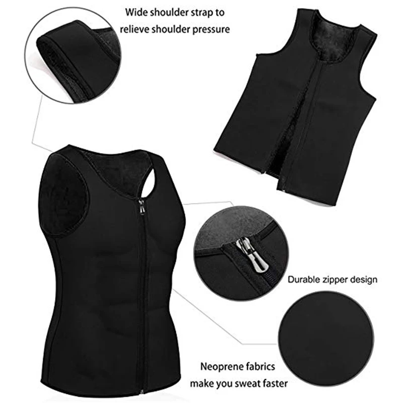 Body Shaper Waist Trainer Slimming Vest Compression Sports Vest Compression Sports Top CXZD Men Neoprene Corset