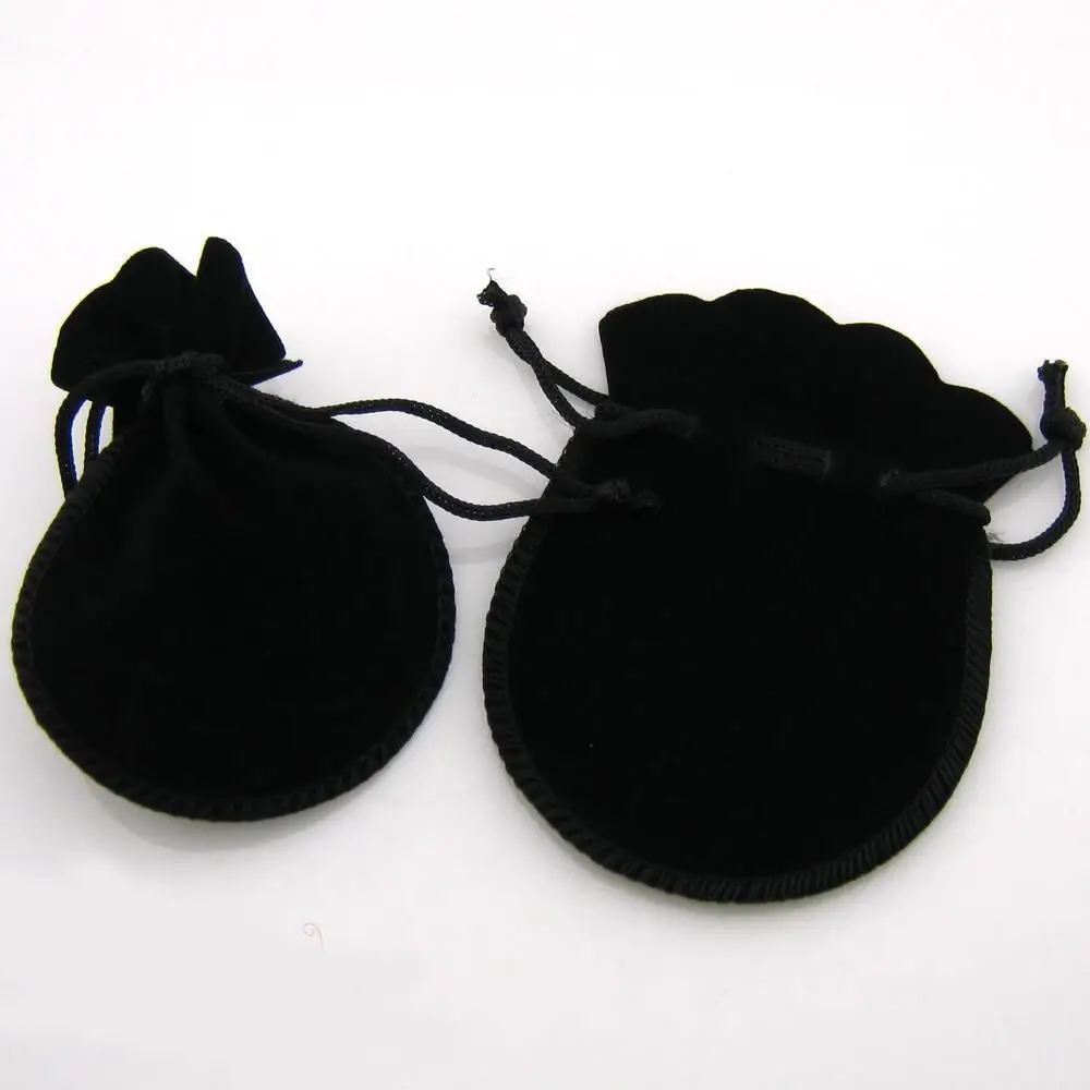 

Gourd Style Black color Jewelry Pouches Velvet Drawstring Gift Bags Wedding Favors 7 x 9CM/9x12cm 25pcs/lot