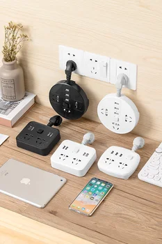 

Electrical Sockets Usb panel porous socket converter plug board with cable row long line wireless home terminal