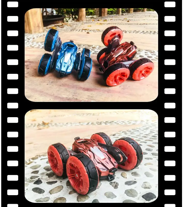 2,4G RC автомобиль двухсторонний Stun автомобиль 360 градусов вращающиеся огни беговые подвижная автомобильная игрушки-модели Подарочные для детей