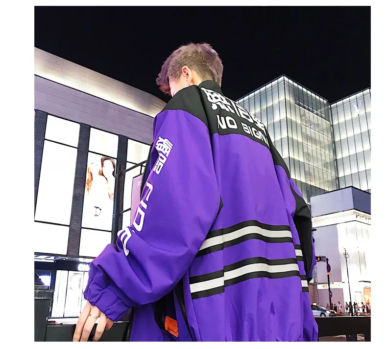 Men Streetwear Reflective Jackets Windbreaker 2020 Mens Harajuku Patchwork Hip Hop Jackets Vintage Cargo Bomber Jackets