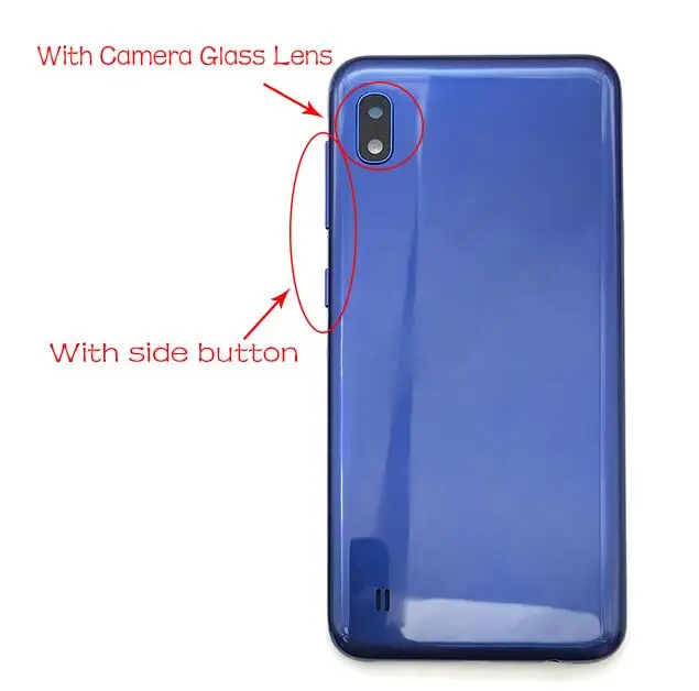 Для samsung A10 A105F Задняя стеклянная крышка батарейного отсека Корпус переднего корпуса задняя крышка батарейного отсека - Цвет: Back Cover Blue