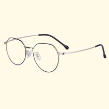 Новая чистая титановая оправа для очков в ретростиле, круглая Женская плоская зеркальная металлическая круглая рама с оправой для близорукости