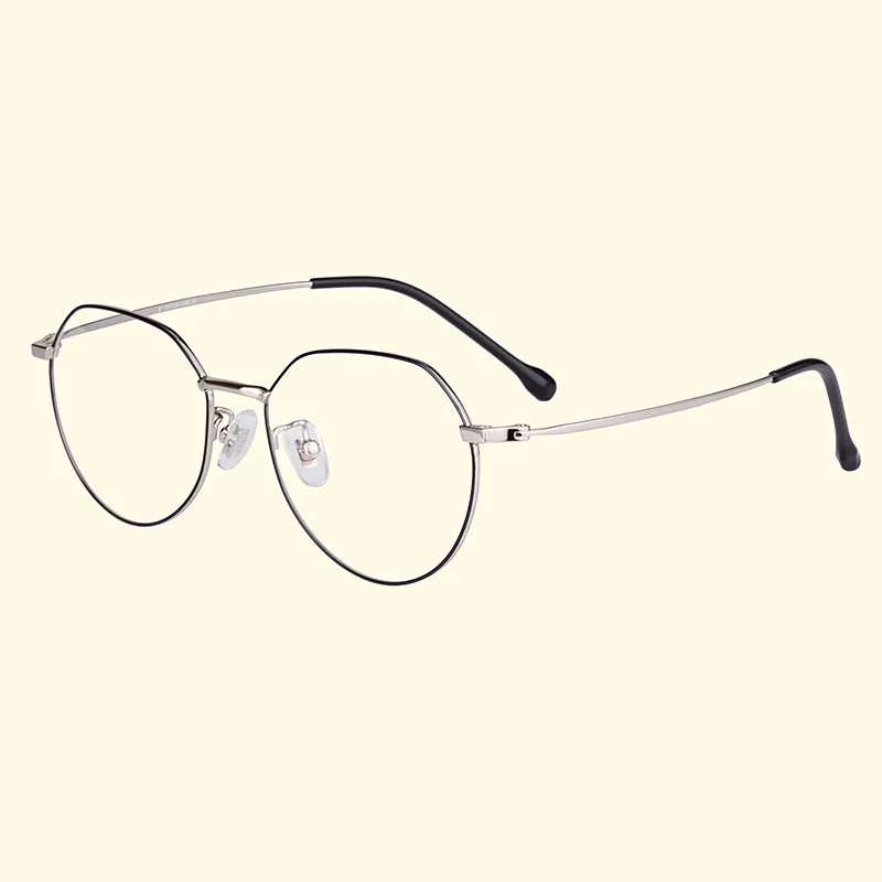 

New Pure Titanium Glasses Frame Retro Round Literary Female Flat Mirror Metal Round Frame with Myopia Glasses Frame