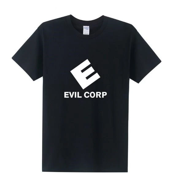 Футболка мужская с логотипом Mr Robot Evil Corp хлопковая рубашка коротким рукавом топ