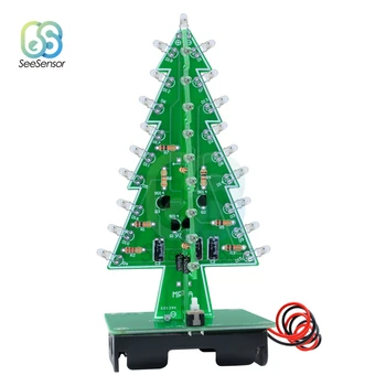 

Three-Dimensional 3D Christmas Tree LED DIY Kit Red/Green/Yellow RGB LED Flash Circuit Kit Electronic Fun Suite Holiday Decor