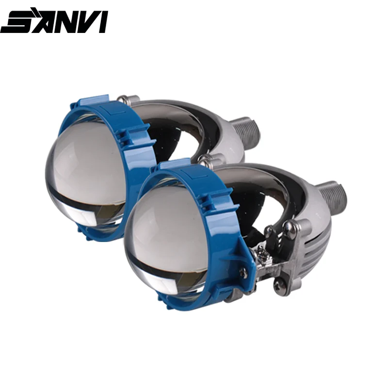 US $86.43 SANVI 3inch Triocolor Car Bi LED Projector Lens Headlight 4300K5500k Auto projector headlamp H4 h7 9005 9006 Car Light Retrofit