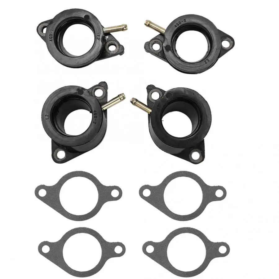 4Pcs Carburetor Intake Manifold Joint Boot Set with Gaskets Fit for