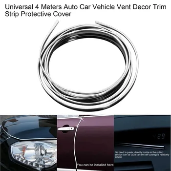 

Fashionable Universal 4 Meters Auto Car Vehicle Vent Decor Strip Chrome Plated Trim Strip Protective Cover Decoration NEW