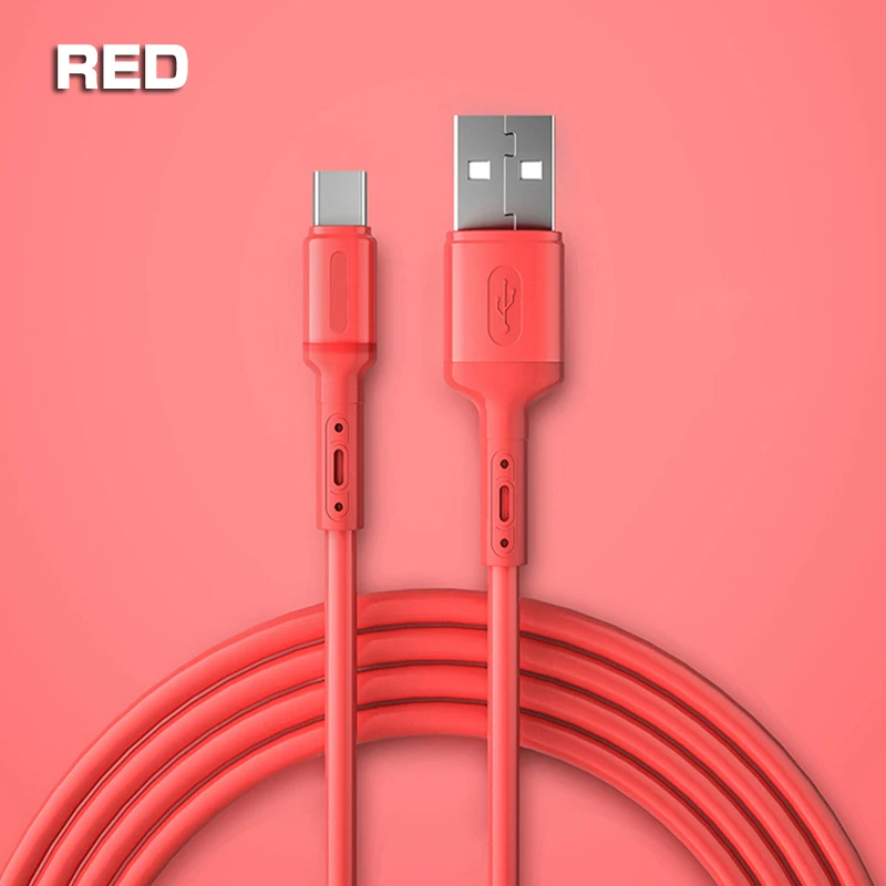 usb phone charger USB Type C Cable For Samsung S20 Liquid Silicone Data Cable USB C 3A Fast Charging For Huawei P40 Pro Xiaomi USB C Charger Wire iphone fast charger cable Cables