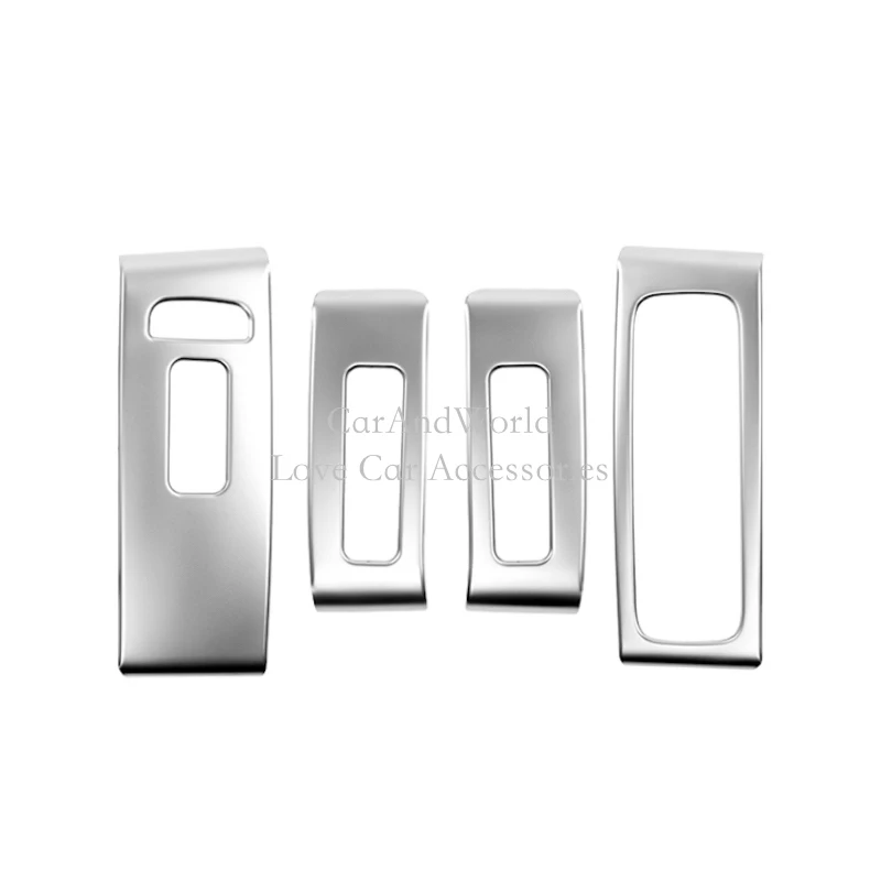 For Volvo XC40- Stainless Steel Interior Glass Lift Panel Cover Door Window Switch Garnish Molding Trims Car Accessory - Цвет: A-Silver 4pcs