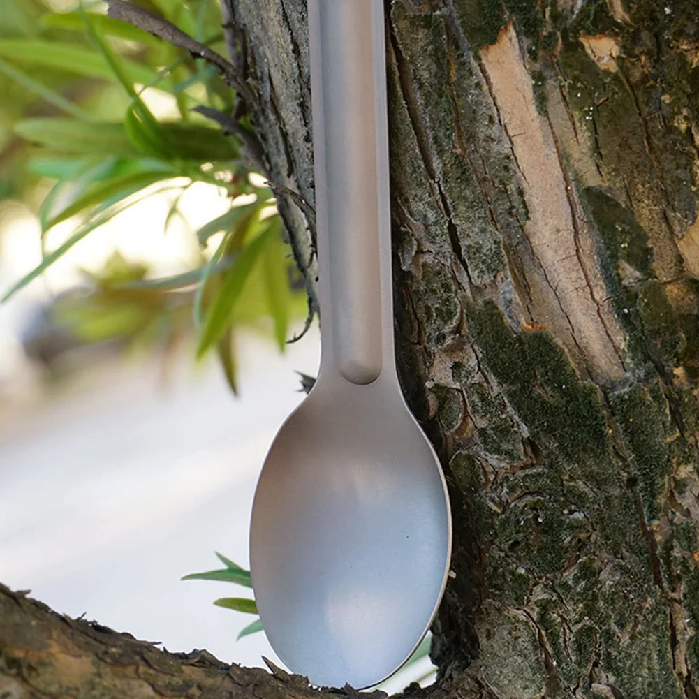 Heat Resistant Picnic Anti Corrosion Camping Titanium Forks Spoons BBQ Outdoor Dining Room Smooth Tableware Set Restaurant