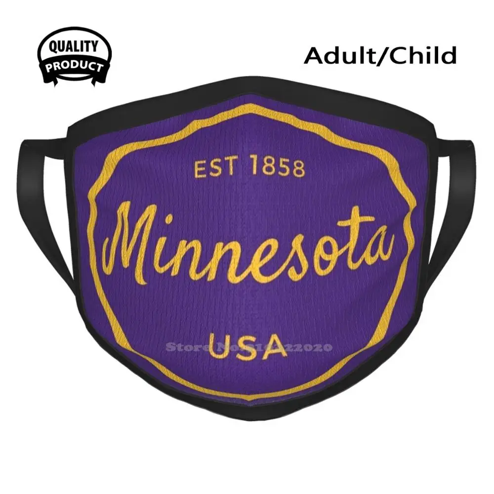 

Minnesota Established Purple Usa Shirts Stickers Gifts Windproof Sport Soft Warm Mouth Mask Minnesota Minneapolis St Paul