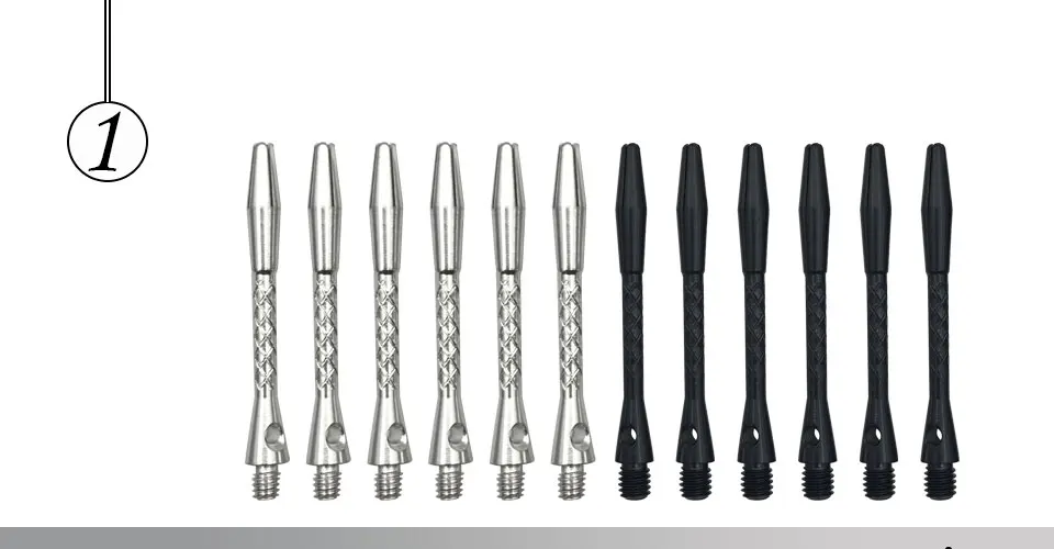 Easytoday 24Pcsset Darts Accessories High Quality Darts Shafts Aluminum Standard 45mm Pattern Black and White Shafts Darts (1)
