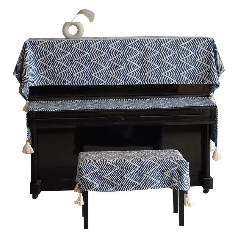 Plain Color Piano Cover Dustproof Towel Piano Half Cover Keyboard Bench