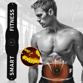 

6 Modes EMS Muscle Stimulator Abdominal Training Fitness Belts Adjustable Waist Weight Lost Belt with LED Screen Controller