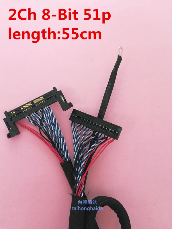 51pin 2ch 8-бит Универсальный LVDS кабель для samsung lg панель 55 см длина 2 Ch 8-бит 51PIN двойной 8 HD экран линия Универсальный ТВ - Цвет: Left power