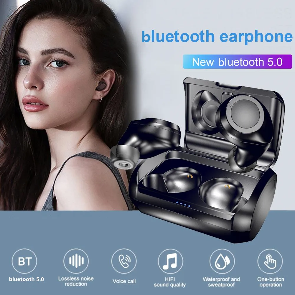 LEORY T1 bluetooth 5,0 TWS наушники портативные Hi-Fi стерео IPX7 водонепроницаемые спортивные кнопки управления гарнитура с 400 мАч зарядным устройством