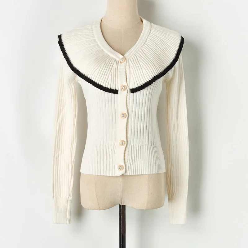 Women Crop Cardigan 2019 New Long Sleeve Short Sweater Coat Korean Fashion white Female Black Knit Top P-190 |