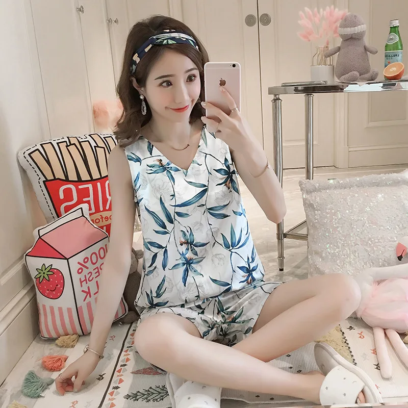 

249-8 # [According to Feminine] 2019 New Products Imitated Silk Fabric Vest M-3xl #5 Code