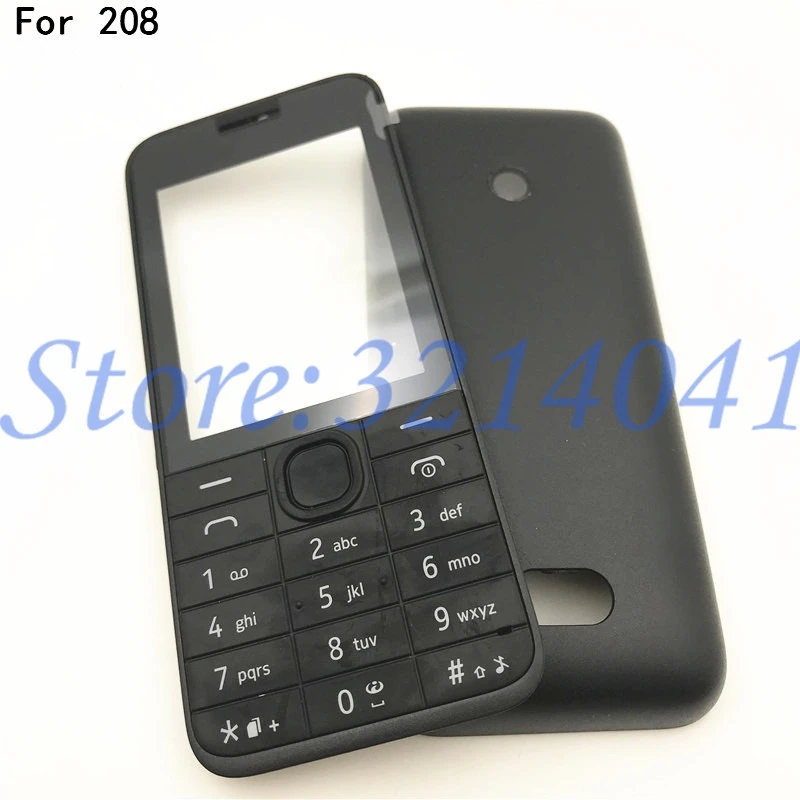 Хорошее качество для Nokia 208 Полный Мобильный телефон Корпус чехол+ английская клавиатура+ логотип