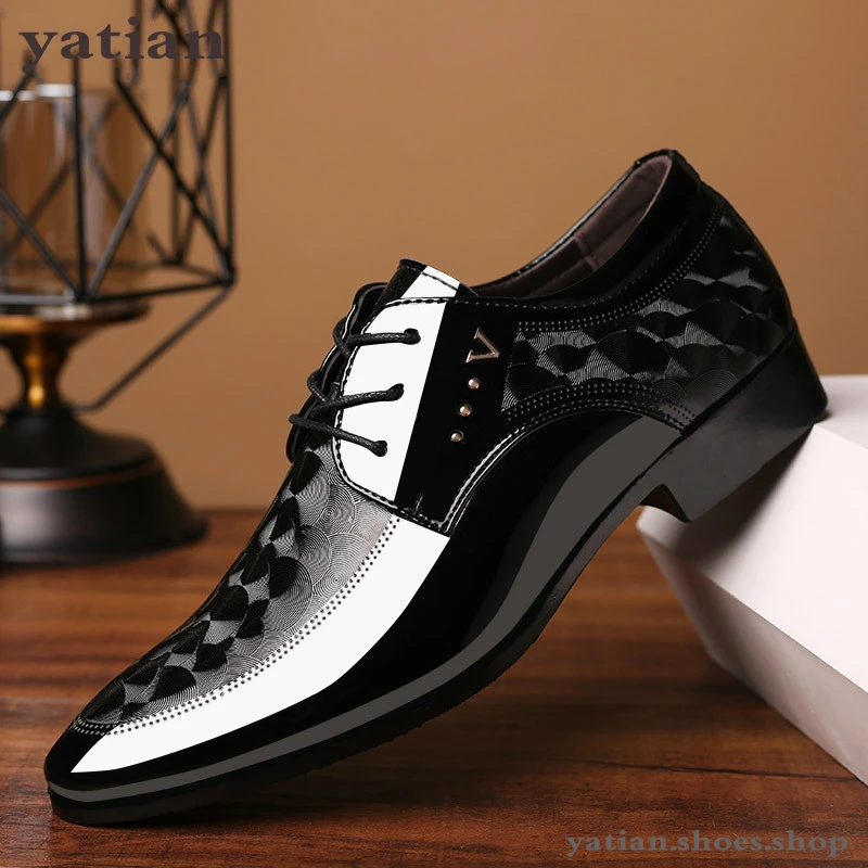 

dress wedding shoes men formal italian patent leather shoes for men coiffeur elegant shoes men classic zapatos hombre bona AG-03